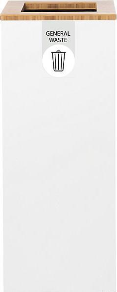 Produktbild Lune Mülleimer Paxa Large Mülltrennystem 65 L weiss grau aus verzinktem Stahl, formschön, leicht zu (65 l)