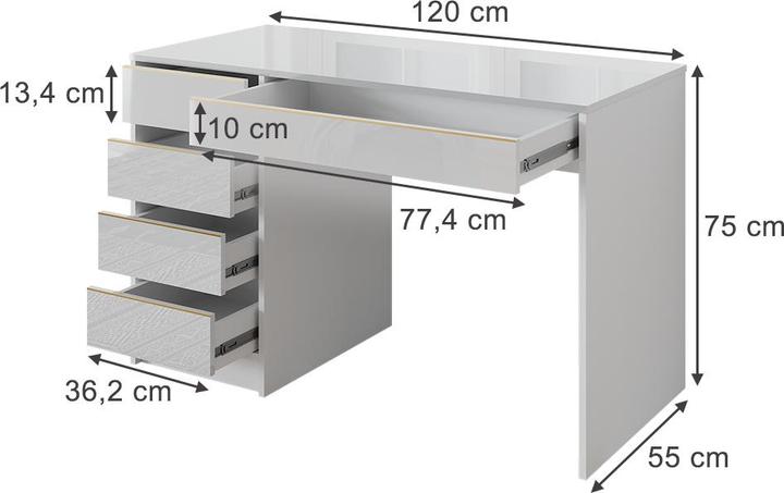 Produktbild Vicco Sherry (120 x 55 x 75 cm)
