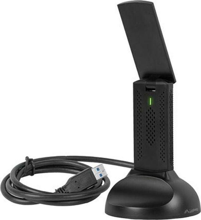 Actual product image Lanberg BEZPRZEWODOWA KARTA SIECIOWA WIFI NC-3000-WI USB 3.0 AX3000 TRI-BAND 2 WEWNĘTRZNE ANTENY (USB-C)