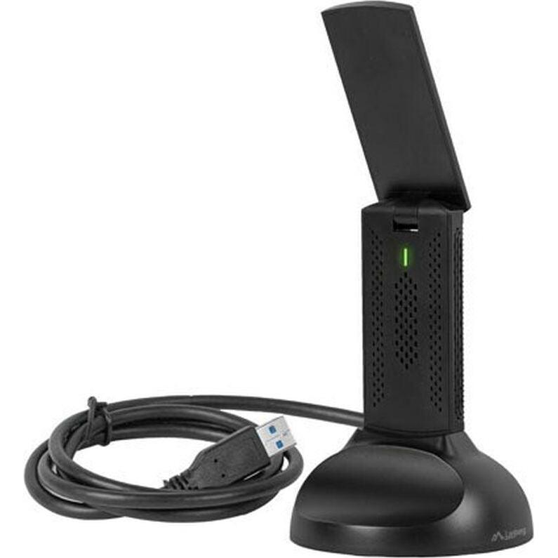 Lanberg BEZPRZEWODOWA KARTA SIECIOWA WIFI NC-3000-WI USB 3.0 AX3000 TRI-BAND 2 WEWNĘTRZNE ANTENY (USB-C), Scheda di rete