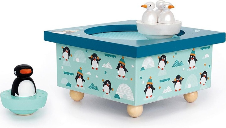 Actual product image Trousselier Music box with dancing penguins, magnetic
