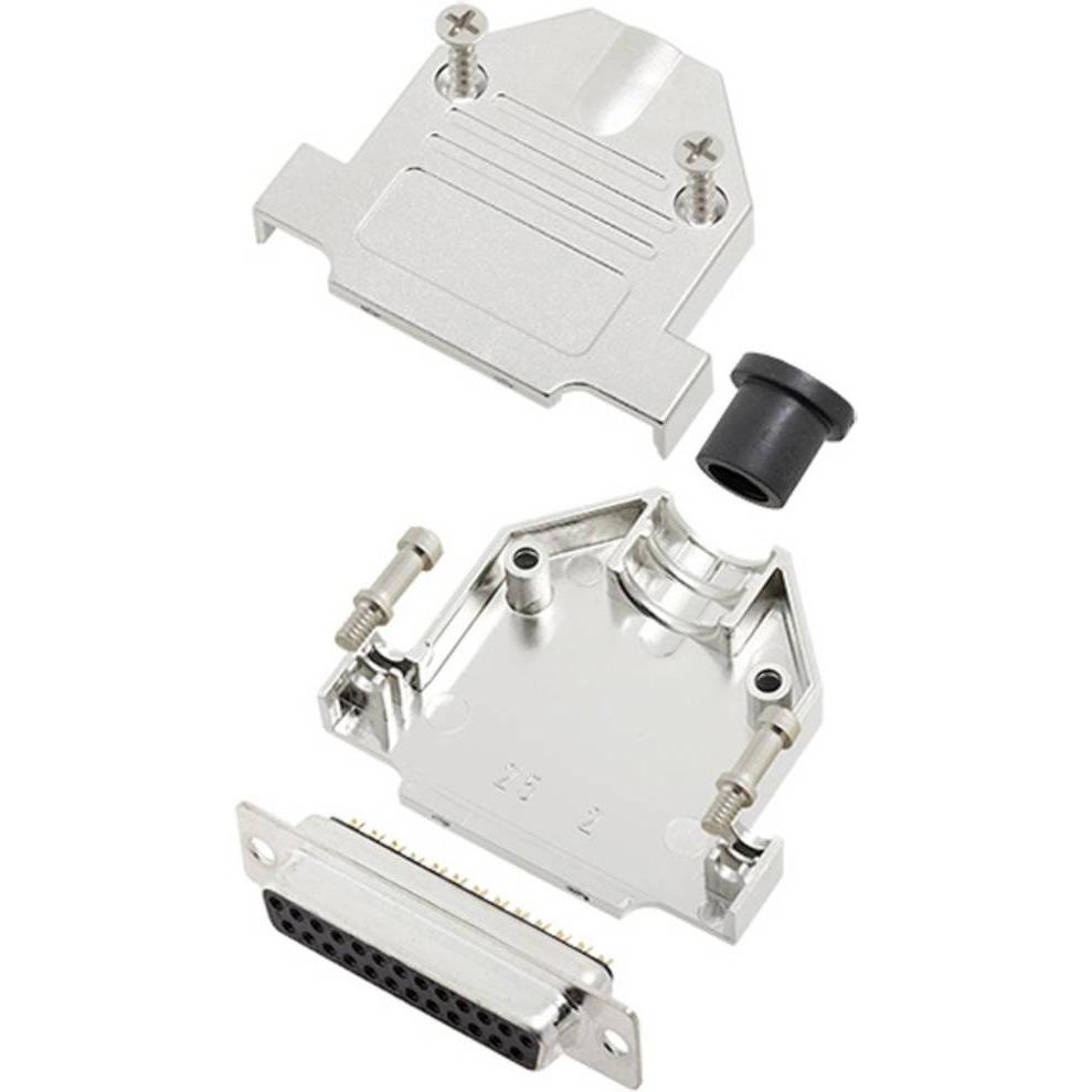 Tru Components TCDTNT25MDMSK 7708516 D-SUB Buchsenleisten-Set 180 ° Polzahl (num, Elektronikkabel + Stecker, Silber