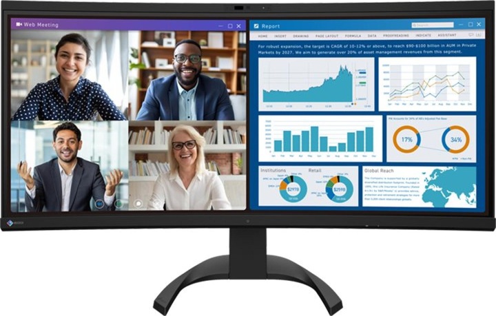 Actual product image Eizo 86.7cm (34.1") EV3450XC-BK 21:9 4K 2xHDMI+DP+USB-C Curv (3440 x 1440 pixels, 34.10")