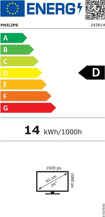 Energie-Label Philips 242B1H/00 (1920 x 1080 Pixel, 23.80")