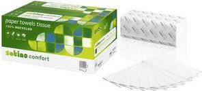 Produktbild Wepa Handtuchpapier Comfort, 250 x 330 mm, naturweiss 2-lagig Tissue, C-Falzung, 100% Recycling, Flächen