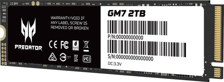 Actual product image Acer Predator SSD GM7 M.2 NVMe PCIe Gen 4*4 2TB (2000 GB, M.2)