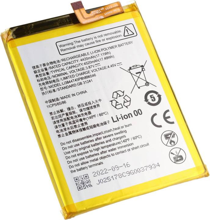 Produktbild AccuCell Akku passend für ZTE V40s, Li-Polymer, 3,87V, 4520mAh, 17,5Wh, ohne Werkzeug