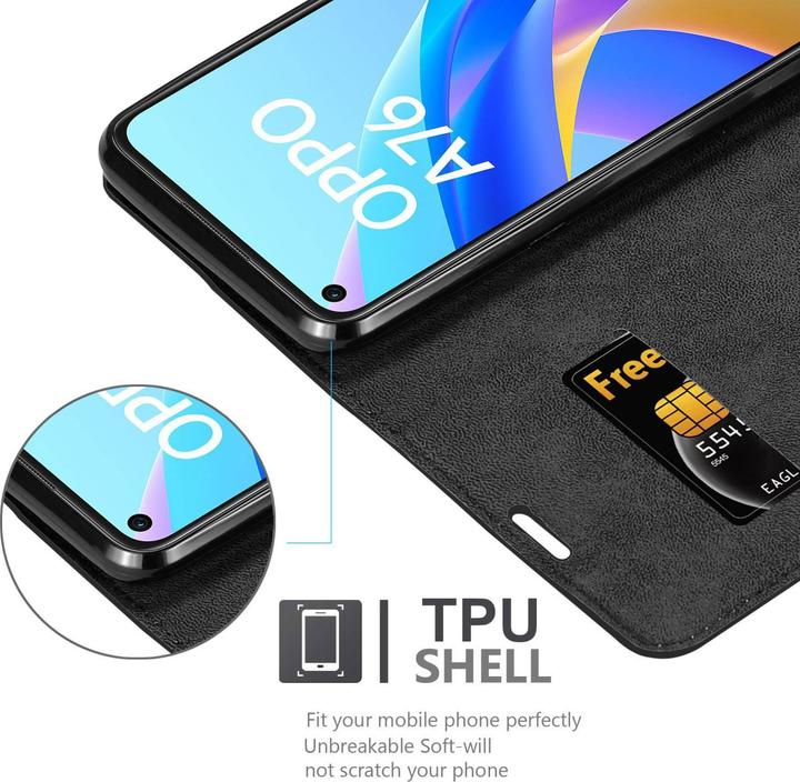 Immagine prodotto Cadorabo Custodia per Oppo A36 / A76 / A96 4G / K10 4G / Realme 9i in Book Invis. Stile magnete (Oppo A36, Oppo A76, Realme 9i, Samsung Galaxy S10)