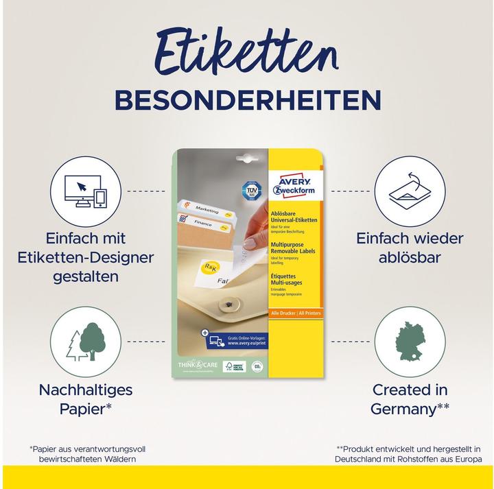 Actual product image Avery Universal labels