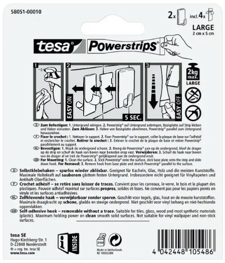 Produktbild tesa Powerstrips Haken Large CLASSIC