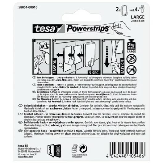 Thumbnail - 6x tesa, Klebehaken + Klebenagel, Powerstrips Haken Large CLASSIC