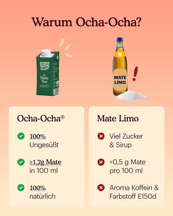 Produktbild Ocha Ocha Bio MATE – zuckerfrei - zero Kalorien - frisch gebrüht – Kiste 24 x (24 x 20 cl)