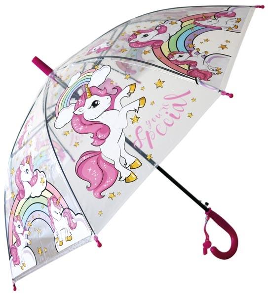 Actual product image Best Choice Regenschirm Einhorn Stock Automatik,transparent
