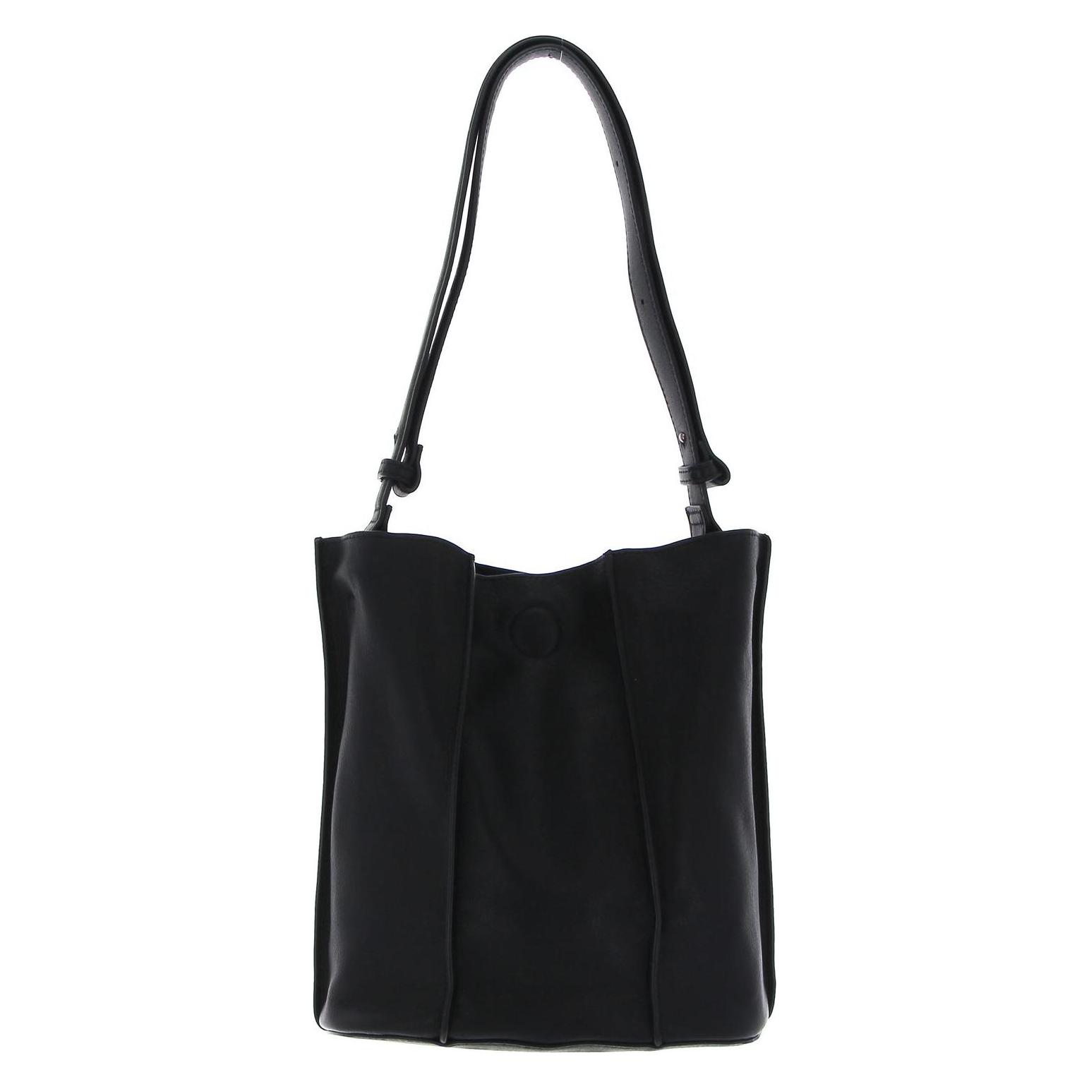 FredsBruder, Damen, Handtasche, Fb Midi Bucket, Schwarz