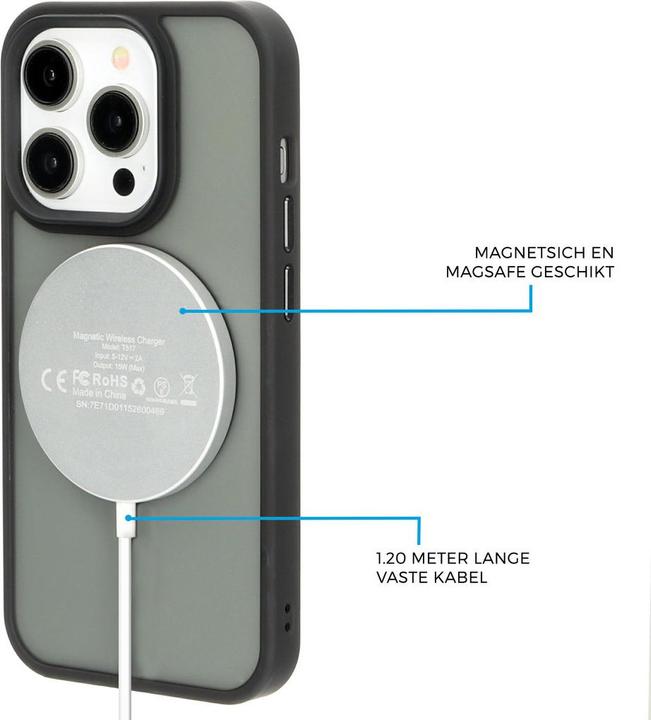 Productafbeelding Mobiparts Wireless MagSafe Compatible Charger 15W Flat White (15 W)