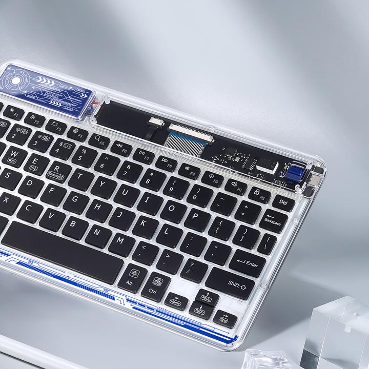 Produktbild Dux Ducis Keyboard (CK Series) Wireless for Laptop / Tablet / Phone - Transparent (Eng. Int., Kabellos)