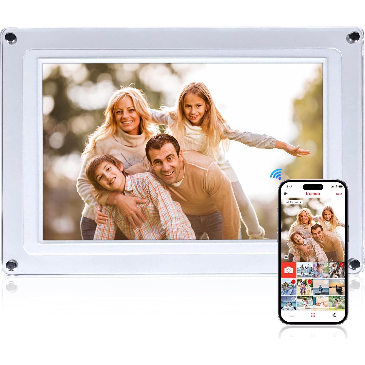 Rollei Smarter Bilderrahmen 10,1" Diagonale WiFi Frameo App Acryl Modell 109 (10.10", 1280 x 800 pixel), Cornice digitale, Trasparente