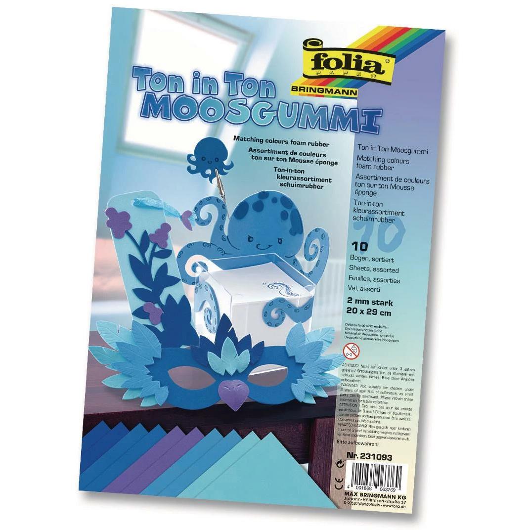 Folia Gommapiuma impostata tono su tono blu