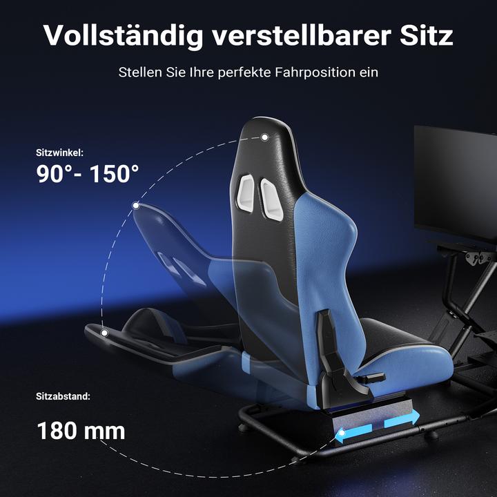 Produktbild Wiltec Rennsimulator Racing Cockpit mit Gaming Sitz Sim Racing Auto Simulator