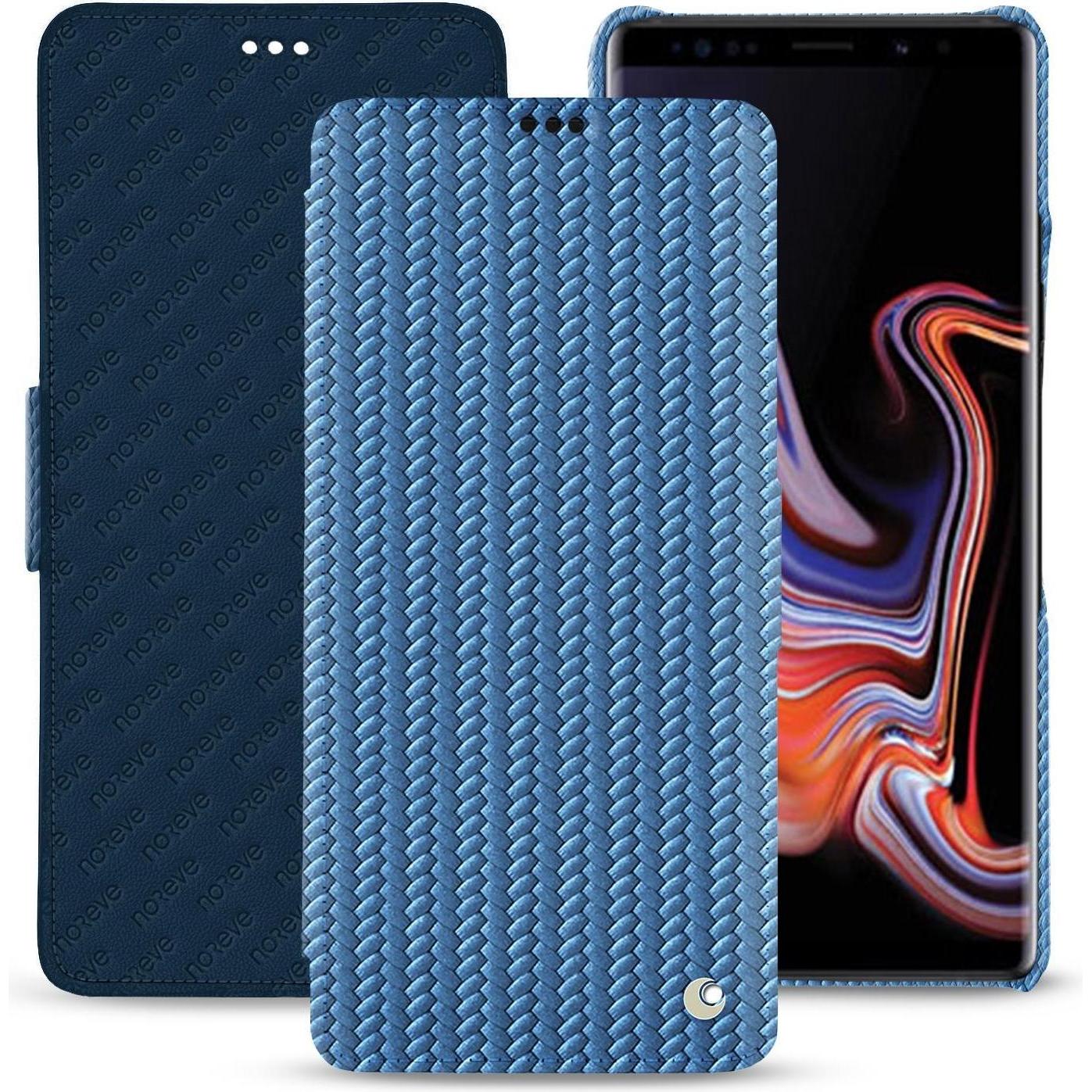 Noreve Lederschutzhülle horizontal (Samsung Galaxy Note 9), Smartphone Hülle, Blau