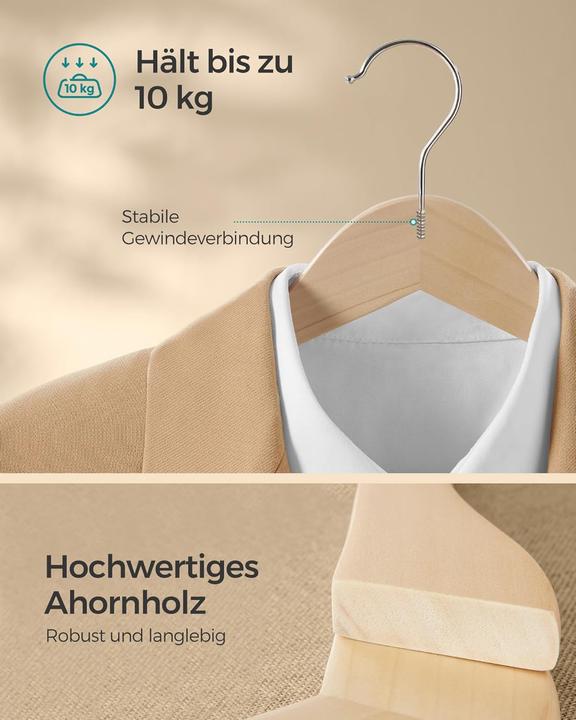 Produktbild Songmics Kleiderbügel mit Hosensteg CRW010N24 (24 x)