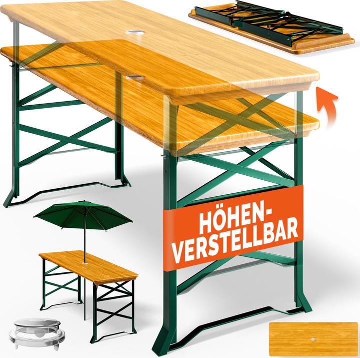 Casaria Table de tente à bière (50 cm)