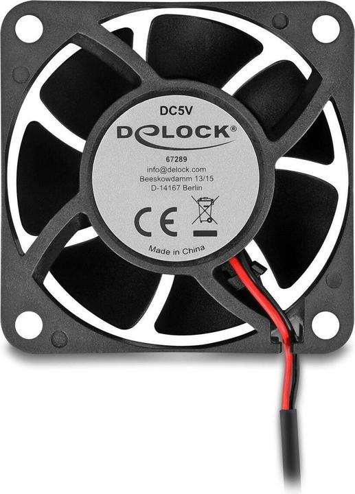 Produktbild Delock Axiallüfter 5 V DC, 60 x 60 x 25 mm schwarz (60 mm, 1x)
