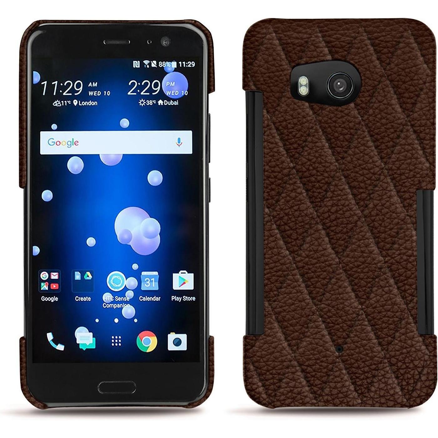 Thumbnail - Noreve Lederschutzhülle (HTC U11), Smartphone Hülle, Braun