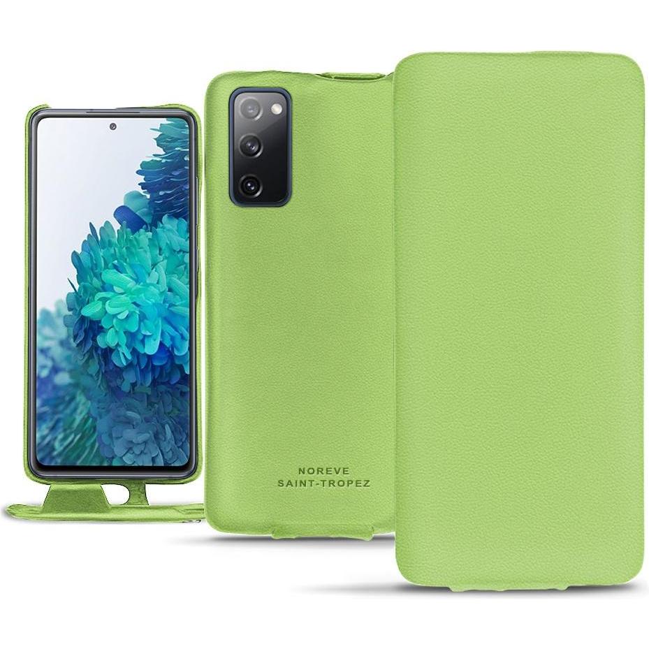 Noreve Lederschutzhülle vertikal (Samsung Galaxy S20 FE), Smartphone Hülle, Grün