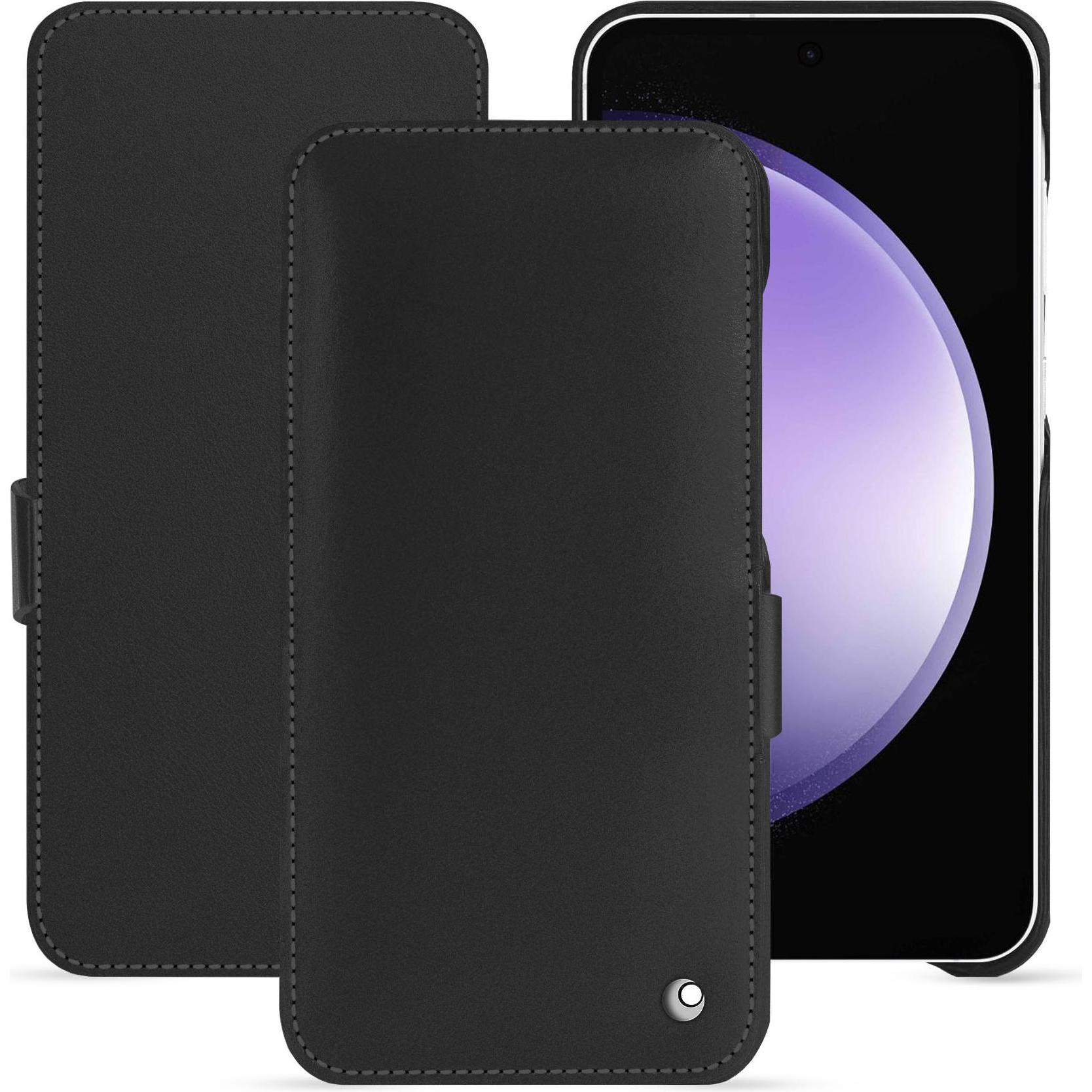 Noreve Lederschutzhülle horizontal (Samsung Galaxy S23 FE), Smartphone Hülle, Schwarz