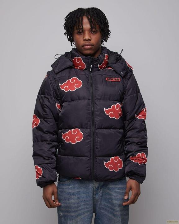 Actual product image Naruto Puffer Jacket Akatsuki Red Size XXXL (3XL)