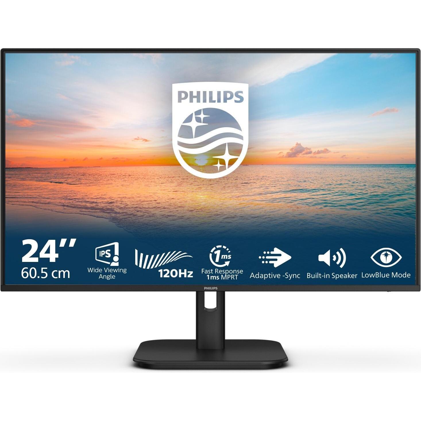 Philips 24E1N1200A/00 (1920 x 1080 Pixel, 23.80"), Monitor, Schwarz
