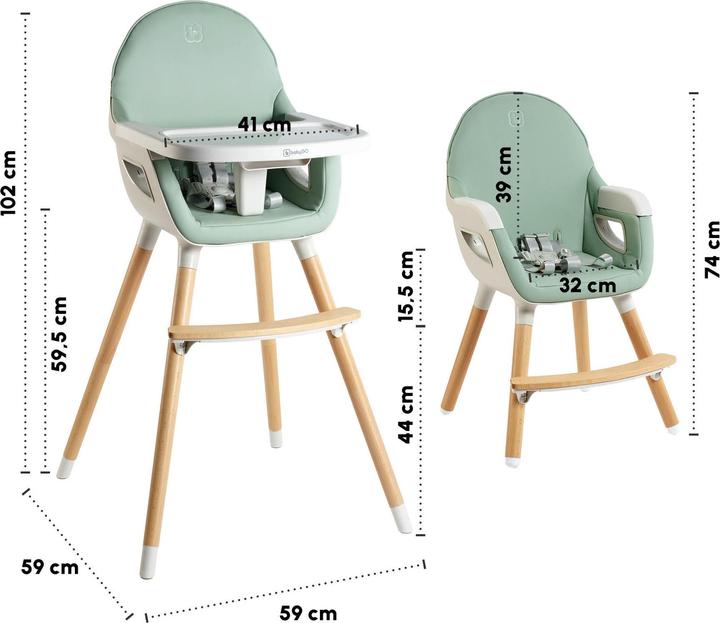 Actual product image BabyGo Skandi high chair green (Highchair)