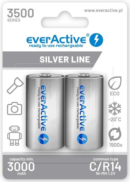 Actual product image Everactive Rechargeable Batteries R14/C Ni-MH 3500 mAh ready to use - Battery - Baby (C) (2 pcs., C, 3500 mAh)
