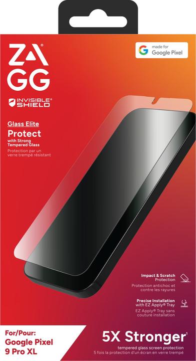 Actual product image Zagg InvisibleShield tempered glass clear screen protector Google Pixel 9 Pro XL (1 Piece, Google Pixel 9 Pro XL)