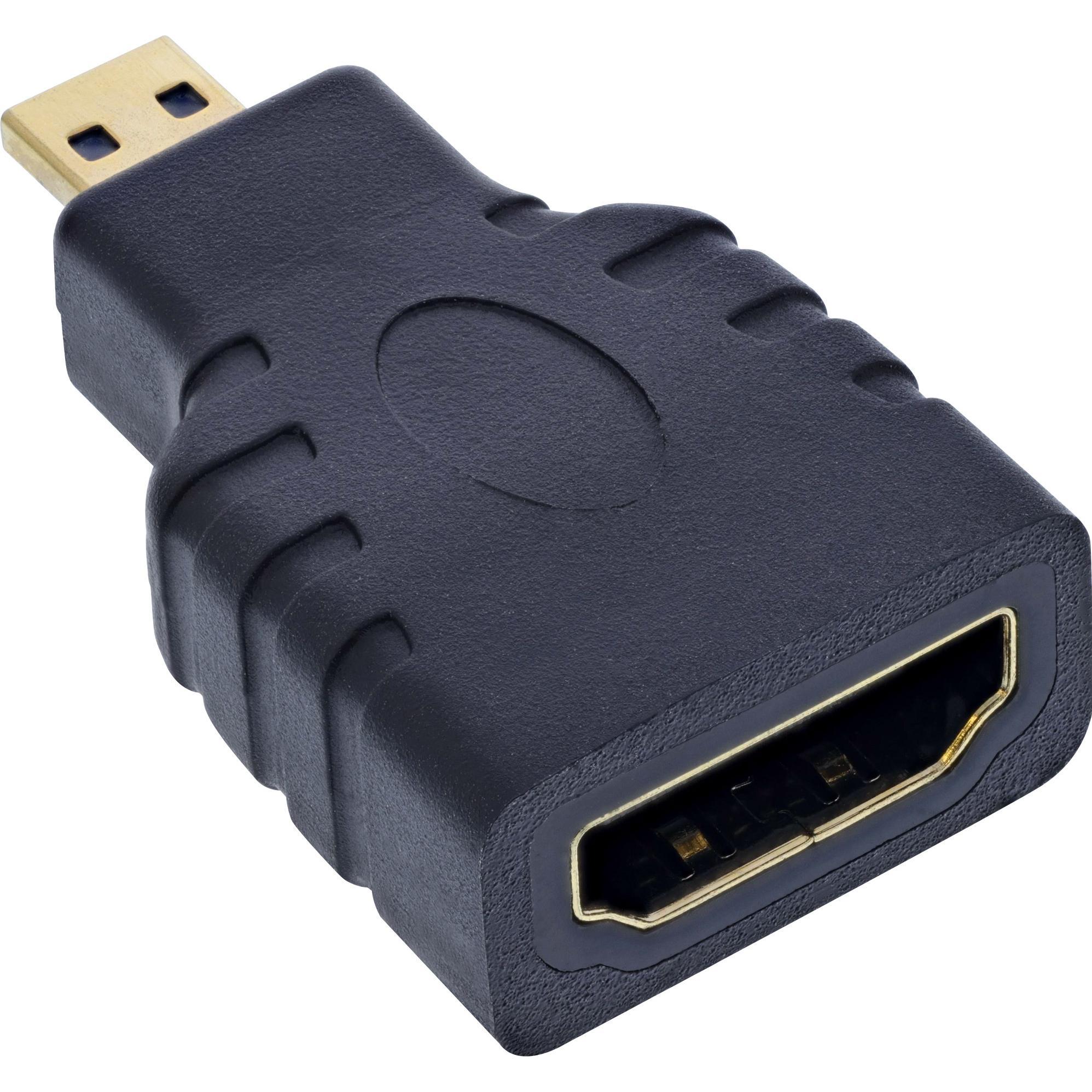 Inline Nero Adattatore Hdmi (Micro Hdmi), Adattatore Dati + Video,