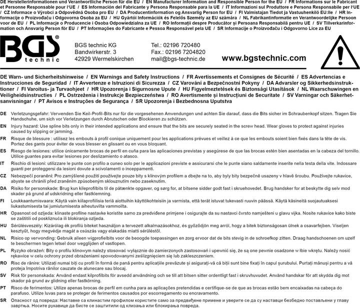 Produktbild BGS Bit Länge 100 mm Antrieb Aussensechskant 10 mm (3/8") Keil-Profil (für RIBE) M14 (Bit-Halter)