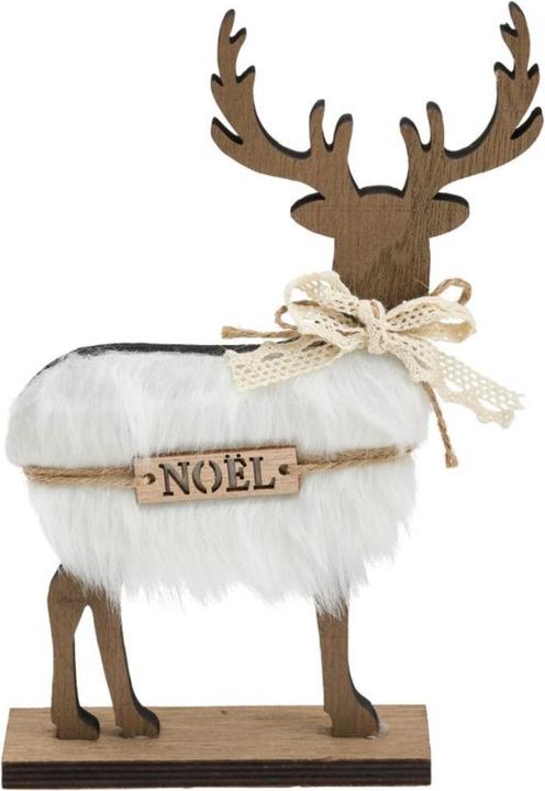 Actual product image Fééric Lights & Christmas Reindeer decoration wooden fur 21cm