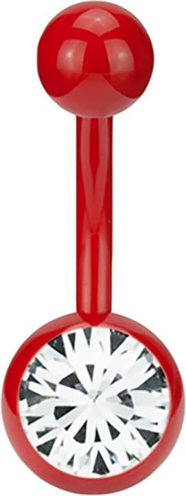 Produktbild Star Piercing Banane Fire Red mit Swarovski Kristallkugel silber (ohne Messing, Chirurgenstahl 316L)