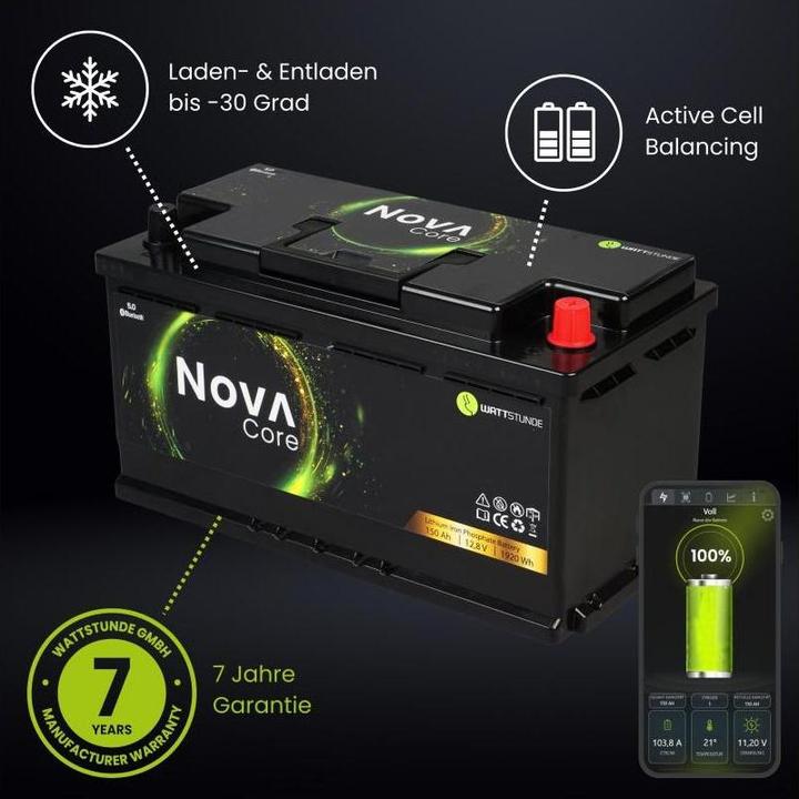 Image du produit Wattstunde Batterie NOVA Core 150 Ah LiFePO4 (12.80 V, 150 Ah)
