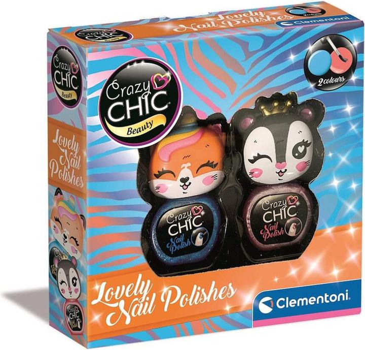 Actual product image Clementoni Crazy Chic - Lovely Animals Nail Polish - Blue & Red (18843)