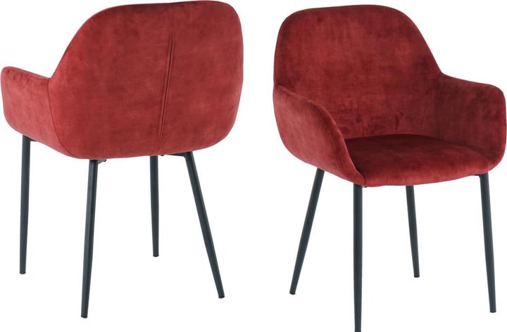 Beine schwarz, Bezug rot