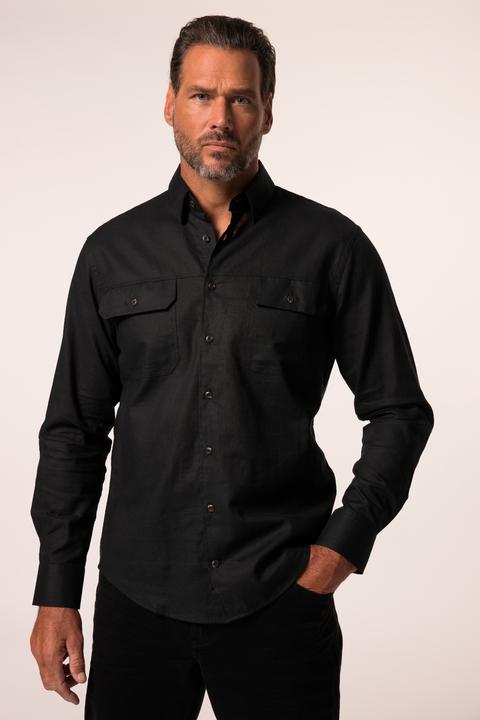 Image du produit JP1880 Chemise en lin mélangé JP 1880, manches longues et col Kent, coupe Modern Fit - jusqu'au 8 XL (XL)