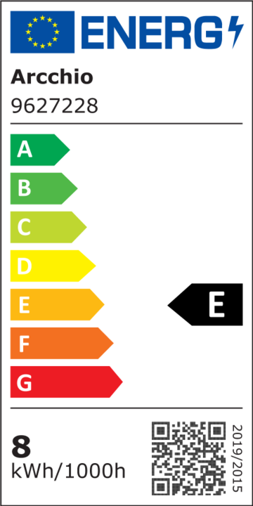 Energie-Label Arcchio LED-Lampe E27 8W 2.700K Filament, dimmbar, klar (E27, 8 W, 980 lm, 1 x, E)