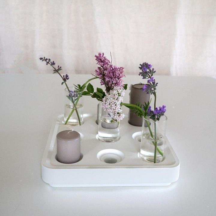 Produktbild Born in Sweden Kerzenhalter aus recyceltem Aluminium, weiss, Stumpastaken Small