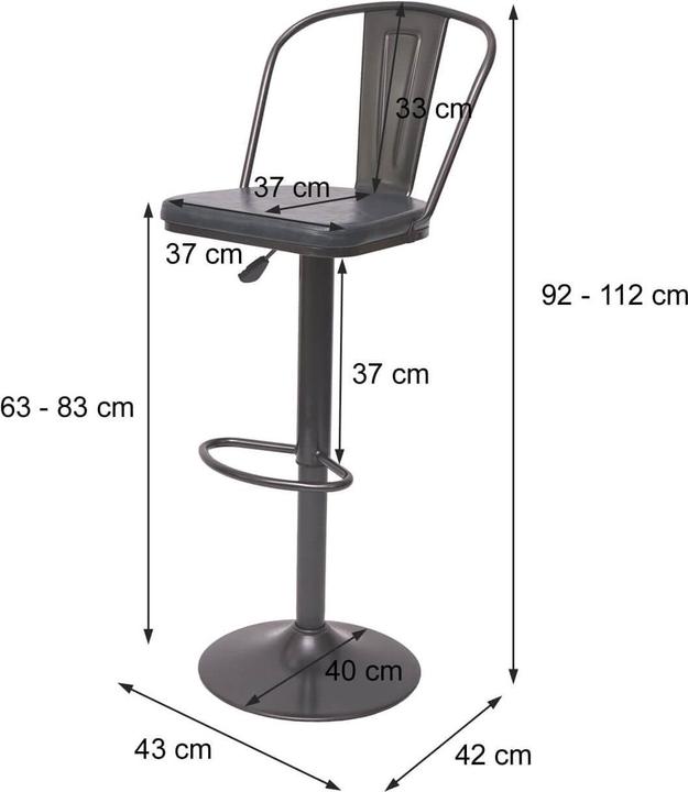 Actual product image Swisshandel24 Counter stool