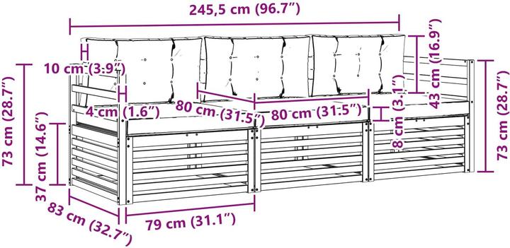 Produktbild vidaXL Outdoor-Sofa