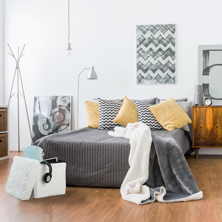 Immagine prodotto Relaxdays Contenitore pouf a Cubo, Imbottito