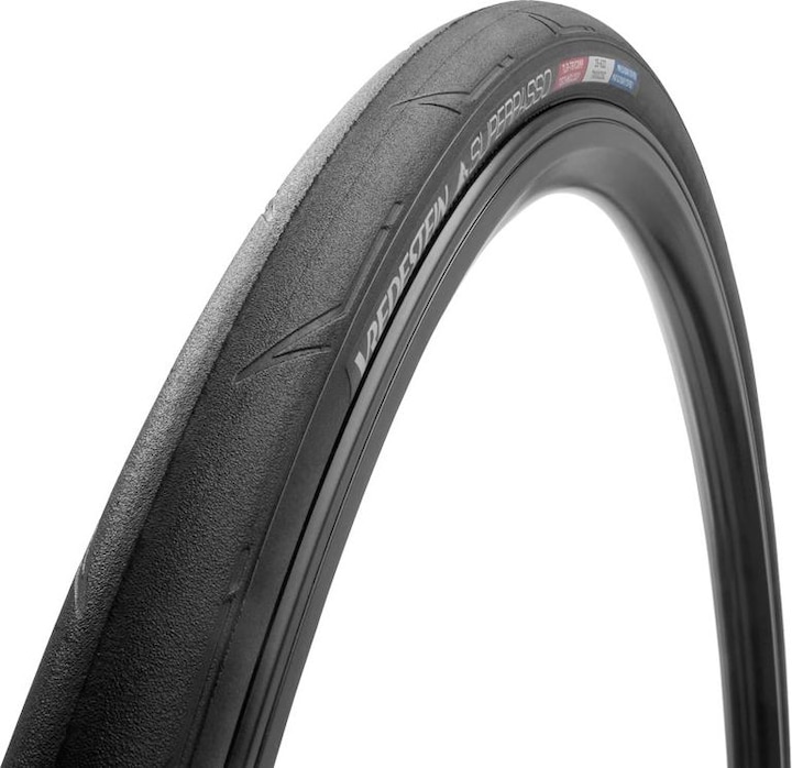 Actual product image MGA Vredestein Superpasso Road Tire, 700x32c (32-622), rolled up, TPI150, 350G, TLR, Black (new) (32-622)