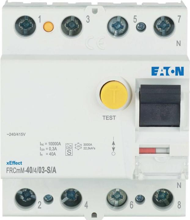 Eaton Interrupteur différentiel, 40A, 4p, 300mA, type S/A 170448